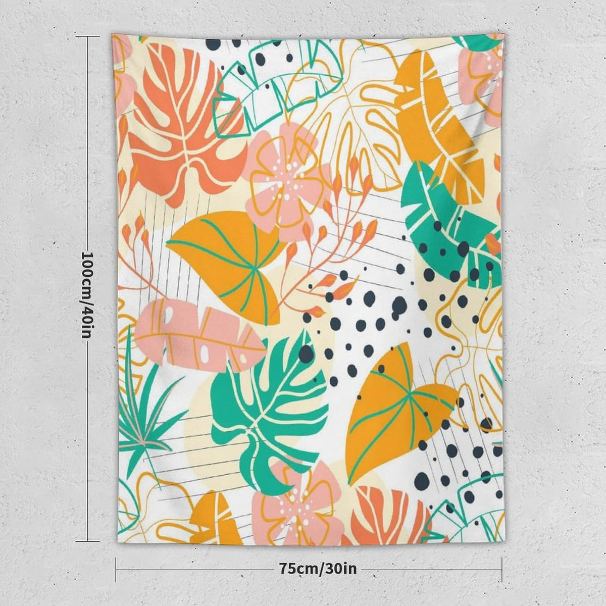 ICMOLYYENLO Tropical Palm Leaves Wall Tapestry, Wall Art for Room Decoration Beautiful Wall Hanging for Bedroom Living Room Dormitory Apartment 60x80 Inch