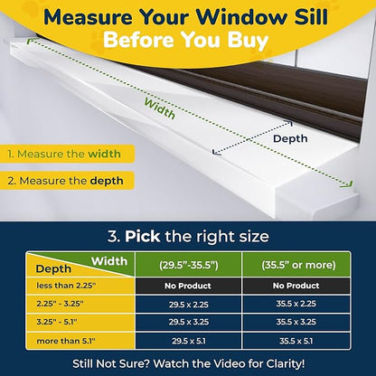 PROTECTO Window Sill Protector from Dogs 35.5 x 3.25 Clear Window Guards from Cats Scratching, Chewing & Clawing | Keep Your Sills Smooth & Paws Safe | Ultra Strong Window Sill Cover Protection