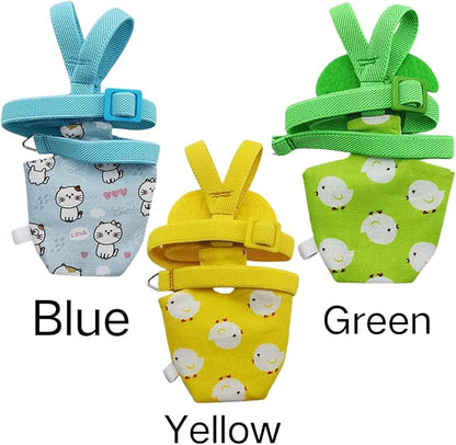 Adjustable Bird Diaper Harness Flight Suit Clothes with 80 Inch Flying Leash Rope for Parrots Conure Cockatiel (Blue,S)