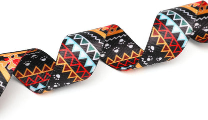 Mercano Adjustable Dog Collar - Special Design Patterns, Soft Nylon Comfortable Durable Pet Collar for Small Medium Large Dogs (XS, Ethnic Gold)