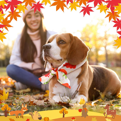 Chunful 30 Pcs Thanksgiving Fall Bandanas for Dogs Autumn Dog Bandanas with Maple Leaves Pumpkin Patterns Soft Bibs Triangle Doggie Scarf for Small Medium Large Pet Costume 25.6 x 17.7 x 17.7 Inch