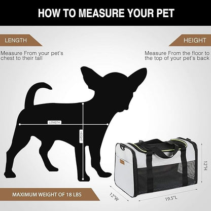 Cat Carrier - Portable Foldable Dog Pet Carrier, Soft-Sided Pet Bag up to 28 Lbs, Airline Approved Travel Puppy Carrier