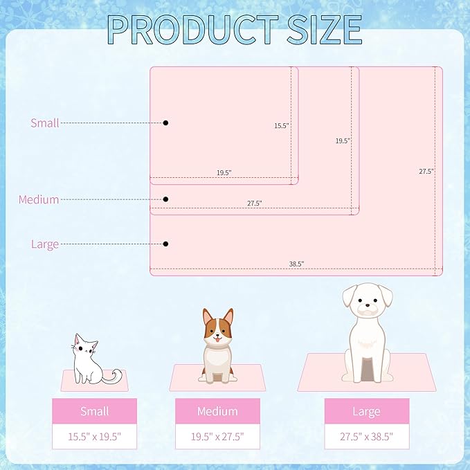 NACOCO Summer Pet Cooling Mat - Cat Dog Cushion Pad Sleeping Cool Dinosaurs Comfortable Soft for Pets Kids and Adults (Pink Dinosaur, S)