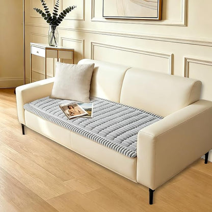 Couch Cover for Dogs Washable,Non Slip Fuzzy Durable Pet Friendly Cozy | Soft Slipcovers for 3 Cushion Sofa Cover,Plush Thick Protector Fits Mat Bed Leather & Fabric Couches (Light Grey 27.6"x82.7")