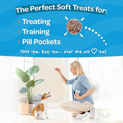 Cranberry, Pumpkin, & Apple Healthy Dog Treats - Vegan, Non-GMO, Human Grade - All Breeds, Sizes, & Ages - All Natural, Lean, Gluten-Free, Soft & Chewy - 6pk (108 Dog Treats Bulk)