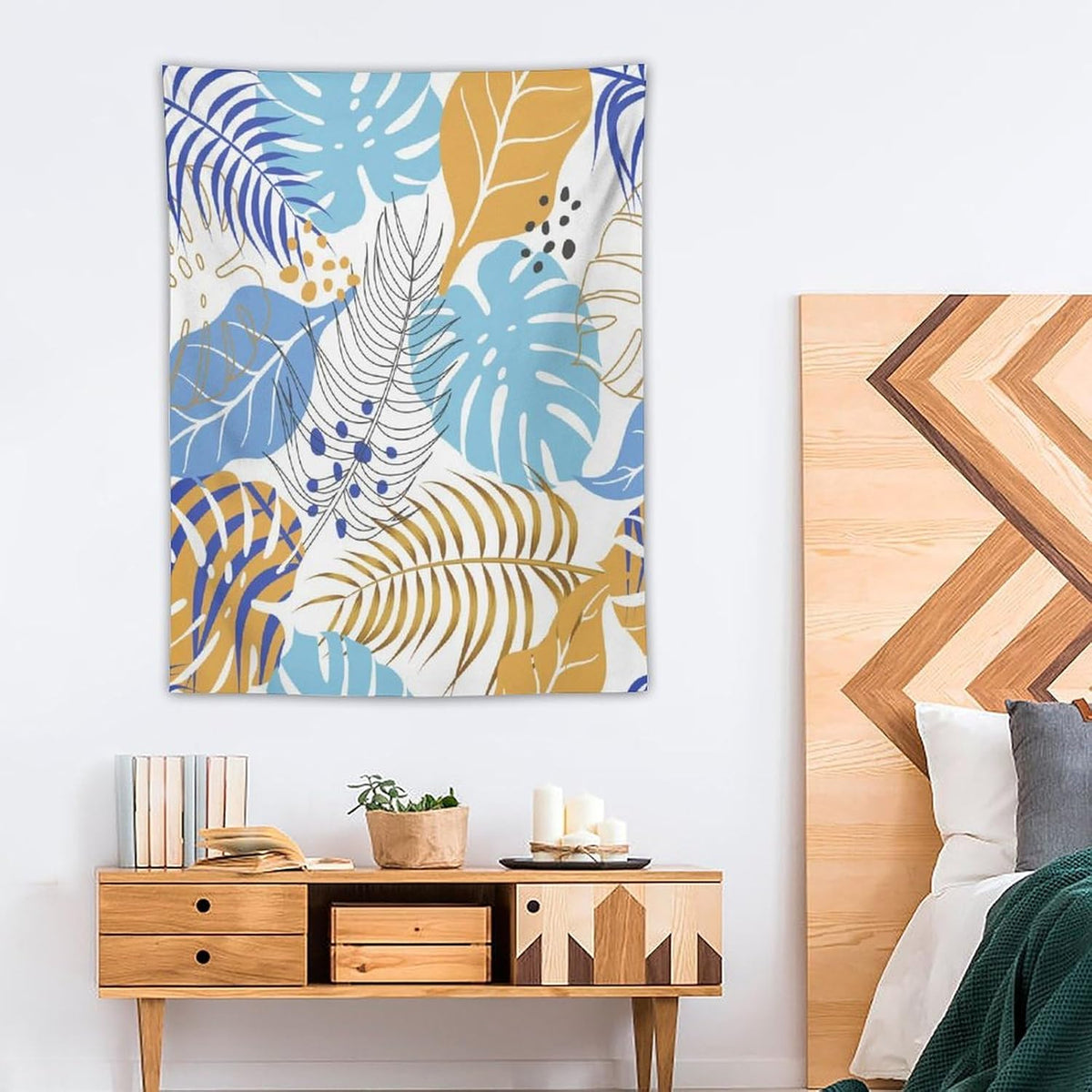 ICMOLYYENLO Tropical Palm Leaves Wall Tapestry, Wall Art for Room Decoration Beautiful Wall Hanging for Bedroom Living Room Dormitory Apartment 40x60 Inch