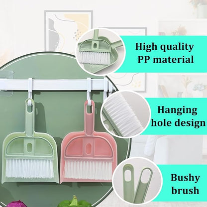 Mini Dustpan and Brush Set, Portable Exquisite Pet Waste Cleaning Kit, Hamster Sand Scooper Cage Cleaning Tool for Small Pets Guinea Pigs Hedgehogs Hamsters Chinchillas Rabbits (Pink)