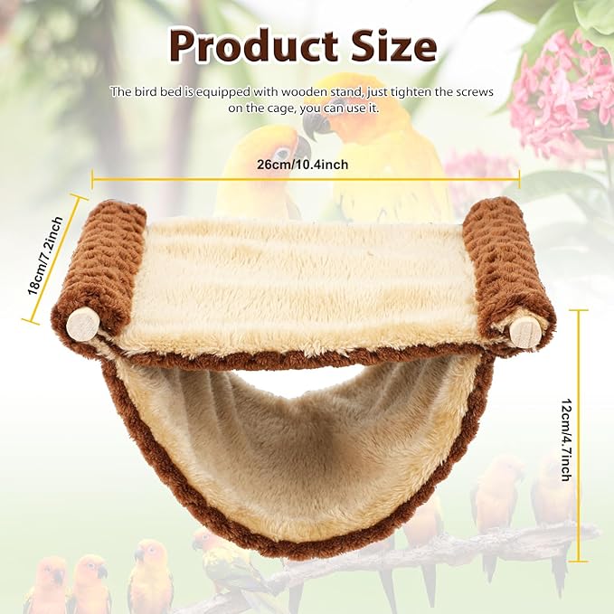 BWOGUE Winter Warm Bird Nest Bed Hanging Hammock Snuggle Hut Parrot House Tent Toy Bird Cage Perch for Parakeet Budgies Cockatiels Lovebird Cockatoo Finch Hamster Chinchilla Guinea Pig