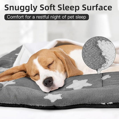 Mora Pets Dog Crate Pad Kennel Dog Bed Mat for Medium Dogs Washable Cute Star Pet Bed for Cage Ultra Soft Flat Puppy Cat Kitten Cushion for Sleeping Anti-Slip Grey 30 x 19 | Soft Dog Cat Bed Mat, Crate Pad for Dog Cages Cozy Sleeping Liner, Pet Pillow ...