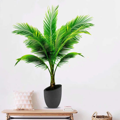 Coconut Palm Potted Plants Wall Stickers - Tropical Plants Tree Leaves Wall Decals - Bedroom Living Room Sofa TV Background Home Wall Decor