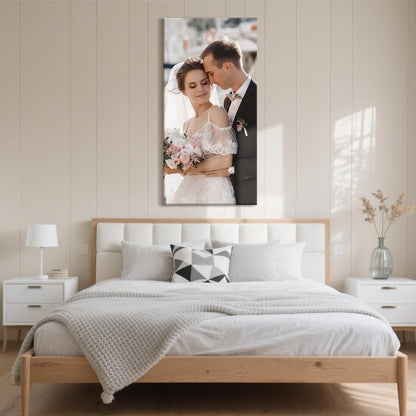 Personalized Custom Canvas Prints with Your Photos & Text, Customized Picture Print, Transform Own Images Into Framed Wall Art Digitally Printed Photo to Canvas, Keepsakes Gifts for Family 20x40’’