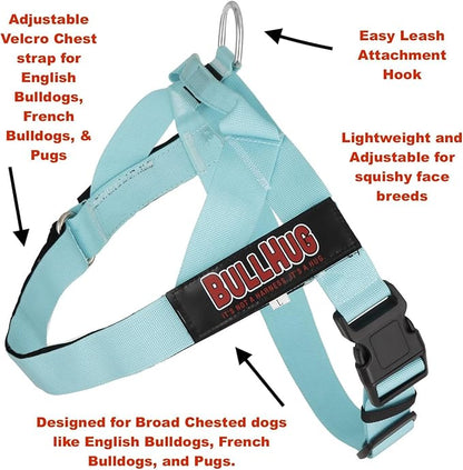 Adjustable Dog Harness– No Pull, No Choke – for English Bulldogs, French Bulldogs, Pugs & Broad-Chested Breeds – Easy, Safe Walks (Check, Large)
