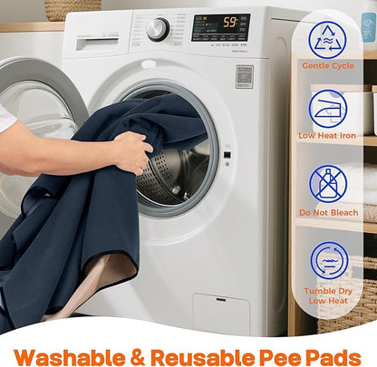 Sunsleek 84"x108" Washable Pee Pads for Dogs, Extra Large Puppy Pads | Reusable Waterproof Pet Training Mats, Super Absorbent, Non-Slip, for Whelping Pads & Incontinence for Playpen, Crate, Floor