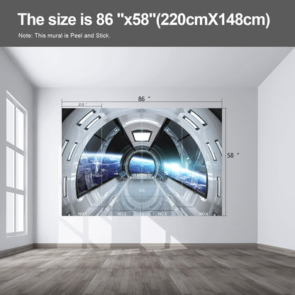 Spaceship Wall murals Peel and Stick Wallpaper for Bedroom Living Room - 58"x86"