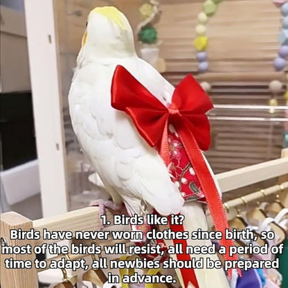 Bird Diaper Parrot Washable Diapers, Parrot Flight Suit, Reusable Nappies for Parakeet Cockatiel Mini Macaw Budgie Conure Lovebird (Beige,Sulphur-Crested Cockatoo)