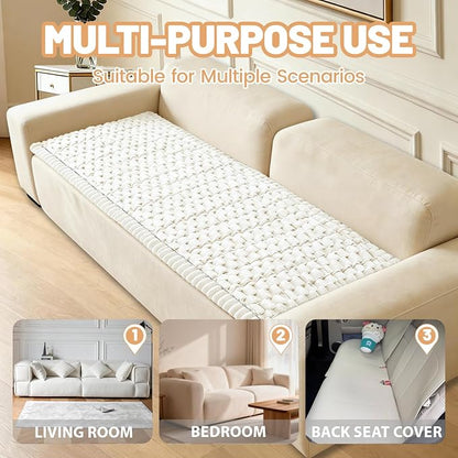 Waterproof Couch Cover for Dogs Washable,Nonslip Fuzzy Durable Pet Friendly | Soft Slipcovers for 3 Cushion Sofa Cover,Plush Thick Protector Fits Mat Bed Leather & Fabric Couches (Beige 27.6"x70.9")