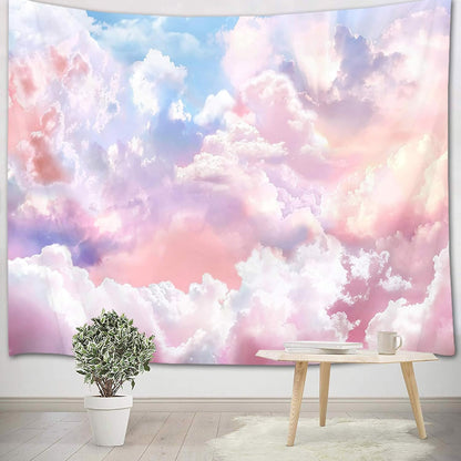 HVEST Pink Cloud Tapestry Colorful Abstract Clouds Natural Landscape Tapestries Wall Hanging for Bedroom Living Room Teen Dorm Indie Decor Poster Blanket,80x60 Inches