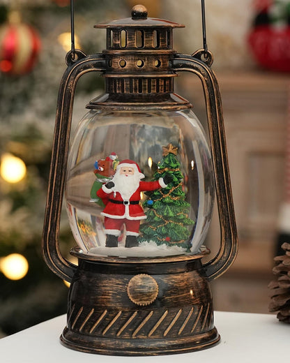 Christmas Decorations Indoor-Musical Snow Globe Christmas with 6H Timer,Santa Christmas Tree Lighted Scene Snow Globes Lantern USB or Battery Powered,Christmas Decorations Decor for Home