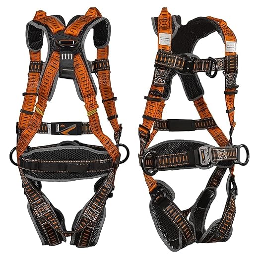 Razorback Elite MAXX - Safety Harness and Fall Protection Kit with Sewn in Lumbar Support Belt and Built-in Rescue Handles for Fall Arrest, OSHA & ANSI Compliant (XXLarge)