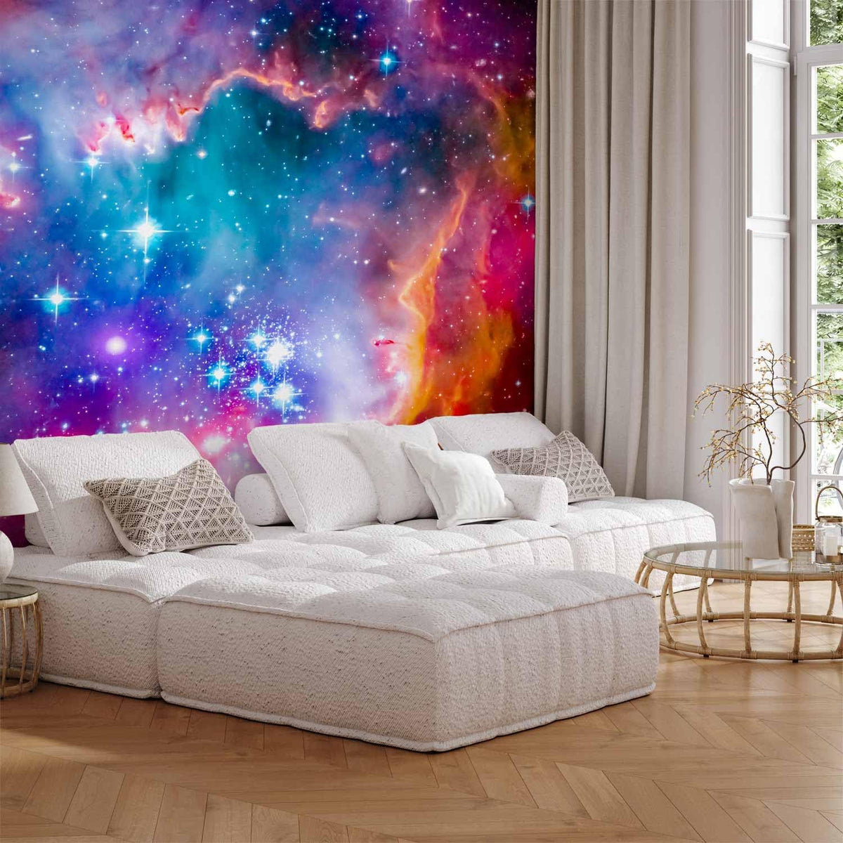artgeist Wall Mural Abstract 173x124 in - Peel and Stick Self-Adhesive Wallpaper Removable Large Sticker Foil Wall Decor Print Picture Image Design Abstract Cosmos Sky Star i-G-10010-a-a