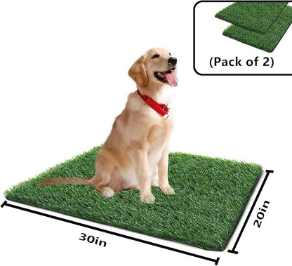 Artificial Grass for Dogs Pee Tray Fake Grass Mat for Professional Puppy Potty Trainer Replacement Dog Grass Pad for Indoor and Outdoor (30 x 20 Inch(Pack of 2))