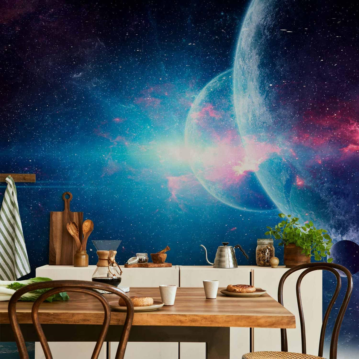 artgeist Wall Mural Cosmos Galaxy 177x124 in - XXL Non-Woven Wallpaper Fleece Wall Decor Photo Print Picture Image Design Stars Solar System Universe Space b-C-10047-a-a