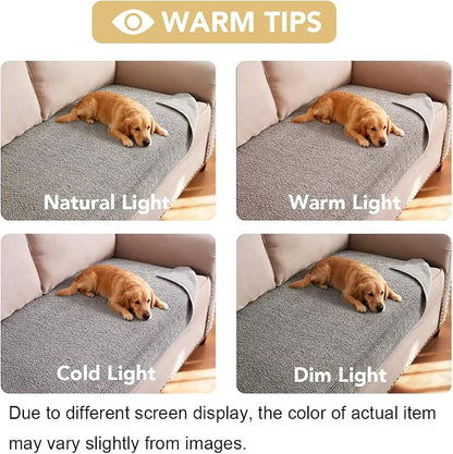 H.VERSAILTEX Non Slip Pet Couch Cover Chenille Dog Bed Protector Thick Soft Sofa Slipcover Pet Friendly Washable Couch Cushion Covers for Pets (30" x 53", Dove)