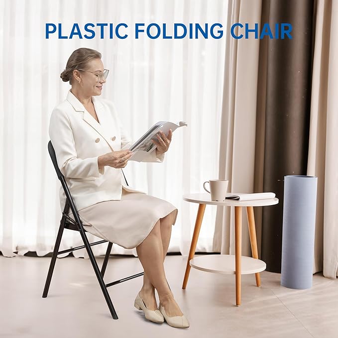90 Pack Thicker 800 LBS Black Folding Chairs, Commercial Grade Folding Chair, Foldable Chairs for Events