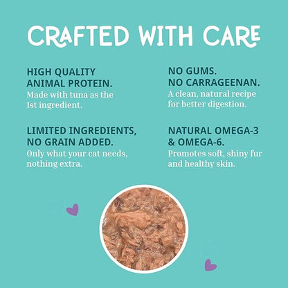 LOVE, NALA - Single Protein Tuna Flaked Wet Cat Food - Hydration Broth, Natural, Grain-Free, Non-GMO, No Gums, No Carrageenan, Human-Grade Tuna, Added Vitamins & Minerals - 2.8 oz, 12 Cans