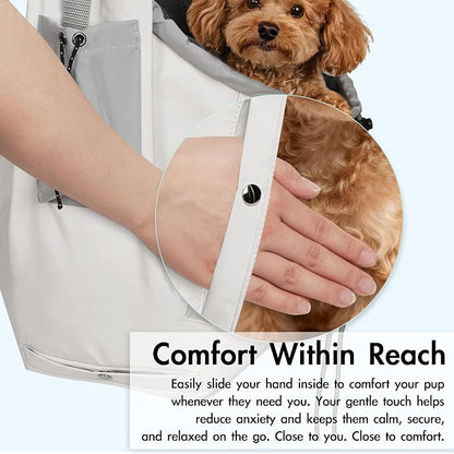 Dog Carrier Sling, Puppy Carrier Sling 20 lbs, Grey | Dog Carriers for Small Dogs & Cats With Pockets, Machine Washable, Adjustable Shoulder Strap, Hands Free for Outdoor Use