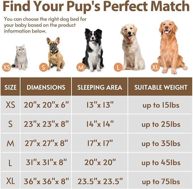 JOLLYVOGUE Calming Dog Bed Medium Size Dog, 31in Donut Washable Medium Pet Bed, Anti-Slip & Anti-Anxiety Fluffy Faux Fur Round Dogs Bed, Fits up to 45 lbs Pets (Orange)