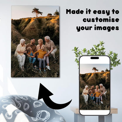 Canvas Prints With Your Photos, Custom Poster On Canvas Customized Canvas Prints with Your Photos Gift for Living Room, Bedroom, Friend，Lover, Wedding Pet Baby Family Photo Framed Wall Art 8×12