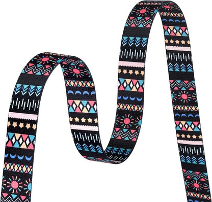 MarukoPet Dog Collar, Adjustable for Small Medium Large Dogs Puppy, Cute Design with Bohemia Floral Tribal Geometric Patterns Boys Girls Dog Collar(Black Bohemia-L)