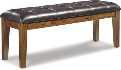 Signature Design by Ashley Ralene Tufted Upholstered Dining Room Bench, Medium Brown