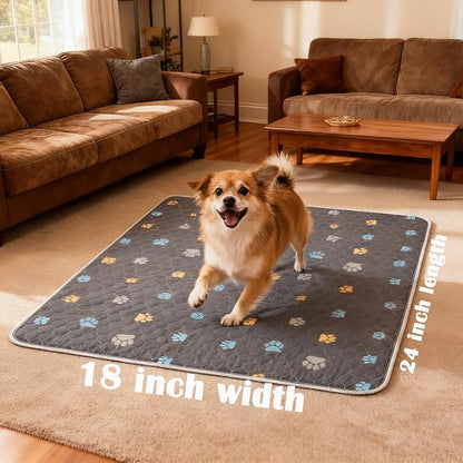 Aitmexcn Washable Puppy Dog Pee Pad, 2PCS 100% Waterproof Whelping Training Mat for Puppy/Senior Dog, Fast Drying Reusable Puppy Pads for Indoor, Outdoor and Car Travel- 18'' x 24''