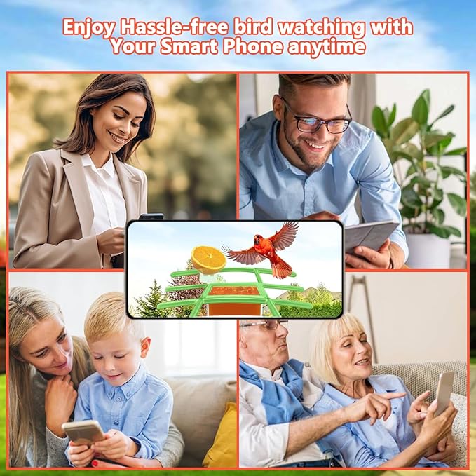 2.5K Smart Bird Feeder with Camera, 2.5L Birds Watching Camera with AI Identify Bird Species, Outdoor Birds Feeder House with Solar Panel for BirdLovers (Cyan)