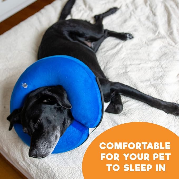 BENCMATE Inflatable Dog Cone Collar Alternative, Soft Dog Cone for Small Medium Large Dogs and Cats, Neck Recovery ECollar Donut Collar After Surgery (Small, Tennis)