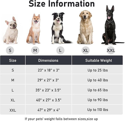 FURTIME Washable XL Dog Bed for Extra Large Dogs, Deluxe Dog Crate Beds | Comfy Fluffy Kennel Pad Anti-Slip Pet Sleeping Mat, Machine Washable Dogs Pillow, 44"x32"x4", Gray