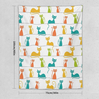 ICMOLYYENLO Boho Medieval Cat Tapestry, Abstract Atomic Starburst Geometric Aesthetic Art Wall Hanging For Bedroom Living Room Dormitory 40x60 Inches