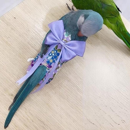 Bird Diaper Parrot Washable Diapers, Parrot Flight Suit, Reusable Nappies for Parakeet Cockatiel Mini Macaw Budgie Conure Lovebird (Purple,2XL)