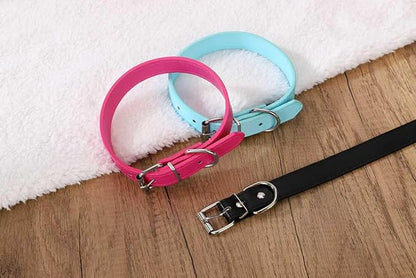 Black Soft Leather Dog Collar for Small,Medium, Large Dog, Comfortable and Adjustable (Wide: 0.95'' for Dog's Neck: 13''~18'', Black, L)