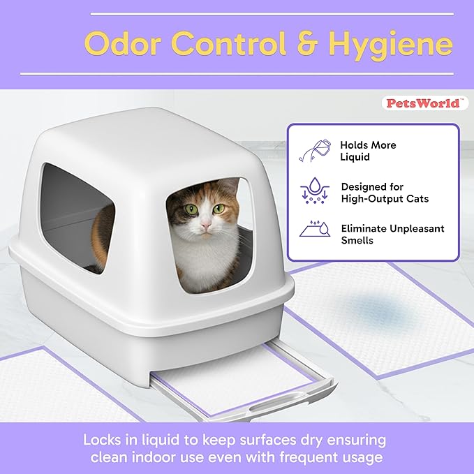 PetsWorld Universal Fit Cat Pad Refills for Litter Box, Fresh Scent, Odor Control, Pack of 400
