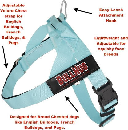Adjustable Dog Harness– No Pull, No Choke – for English Bulldogs, French Bulldogs, Pugs & Broad-Chested Breeds – Easy, Safe Walks (Mug, Medium)