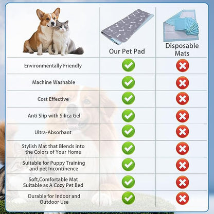 Puppy Pads with Pheromones,Washable Puppy Pee Pads for Dogs,Reusable Puppy Pads Washable for Dogs & Cats, Washable,Durable Leak-Proof & Anti-Slip Pet Training Pads for Home & Trave(Brown Puppy,L)