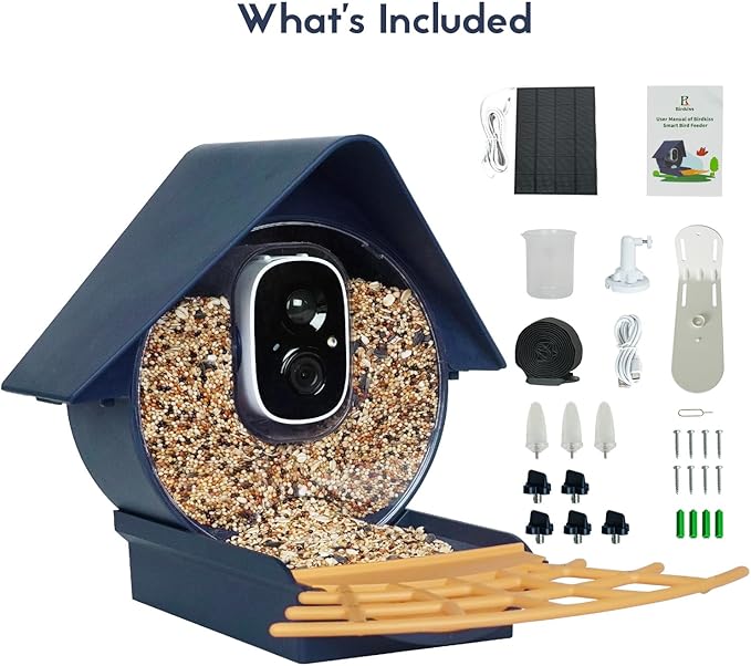 Birdkiss Smart Bird Feeder with Camera, Birds Watching Camera, Auto Capture Birds Videos & Motion Detection, AI Identify Species, Wireless Bird Feeders for Outdoors, Ideal Present for Mom