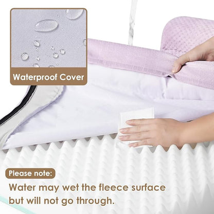 EHEYCIGA Orthopedic Dog Bed Medium Size, Memory Foam Dog Bed, Lilac | Small Dog Sofa with Washable Removable Cover, Waterproof Pet Couch for Crate with Nonskid Bottom, 30x20x6