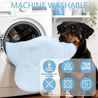 BECEMURU Dog Cooling Mat - 36" x 23" Reversible Cooling Pad for Crate, Kennel, Bed, Sofa - Machine Washable, Durable, Non-Gel - Keep Your Pet Cool and Comfortable (Cloud-XL: 55" L x 37" W x 0.8" Th)