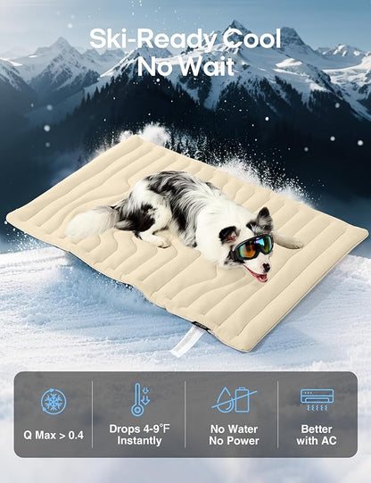 ZonLi Dog Cooling Mat, 48" x 28"Large, Reversible Cooling Pad for Dogs & Cats (Cool & Warm), Durable & Machine Washable, Pet Mat for Crate, Kennel, Bed, Sofa,Glacier Pink