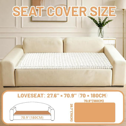 Waterproof Couch Cover for Dogs Washable,Nonslip Fuzzy Durable Pet Friendly | Soft Slipcovers for 3 Cushion Sofa Cover,Plush Thick Protector Fits Mat Bed Leather & Fabric Couches (Beige 27.6"x70.9")