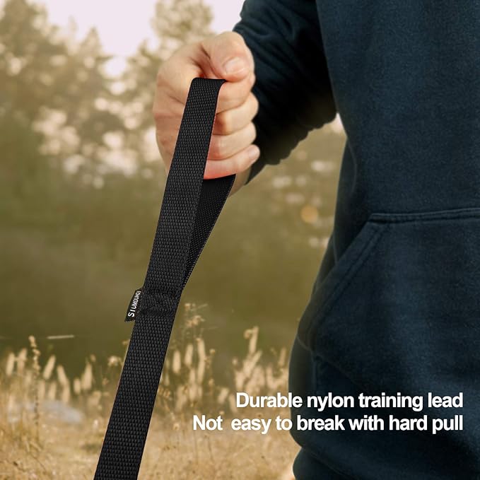 Dog/Puppy Obedience Recall Training Agility Lead - 15ft 20ft 30ft 40ft 50ft Training Leash - Great for Play, Camping, or Backyard - Black 30ft (30Feet, Black)